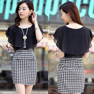 SD004 Đầm phối hoa văn