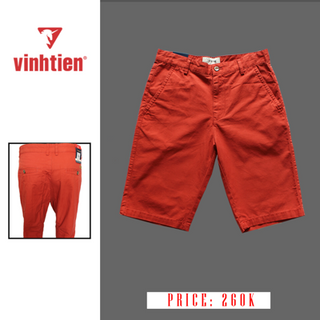 QUẦN SHORT KAKI NAM SLIMFIT VT260 Màu Cam