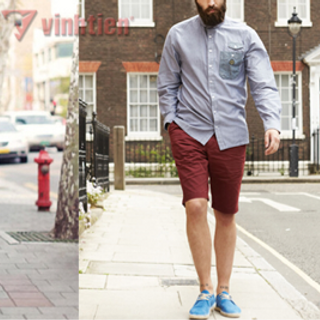 QUẦN SHORT KAKI NAM SLIMFIT VT260 Màu Cam
