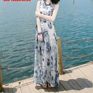 ĐẦM MAXI HỌA TIẾT LÔNG THIÊN NGA