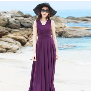 ĐẦM MAXI NỮ XẾP LY CÓ 2 MÀU