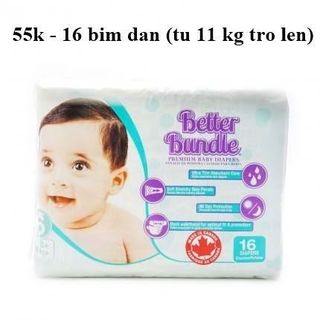 1 bịch bỉm dán 16 miếng size 6 cho bé trên 10 kg XXL better bundle hàng Canada giá sỉ