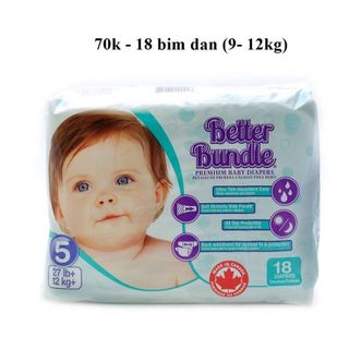 1 bịch bỉm dán 18 miếng size 5 cho bé hơn 8kg