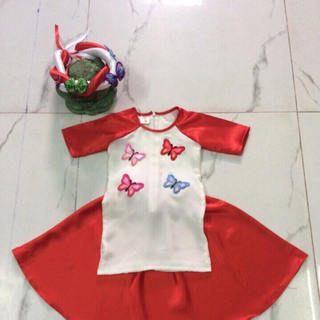 áo dài cách tân bé gái kèm váy