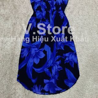 MS 01515 ĐẦM HOA XANH DÁNG MIDI ANN TAYLOR