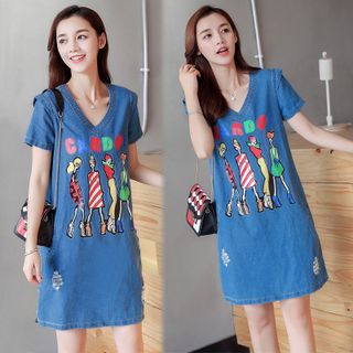 Đầm Jean Suông Four Girls Phối 2 túi
