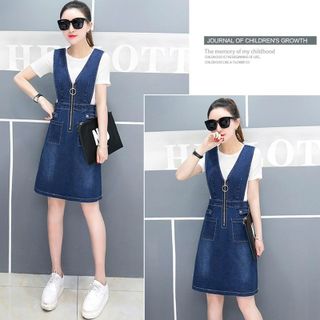 Đầm Jean Yếm cutout eo phối dây kéo TUDUO