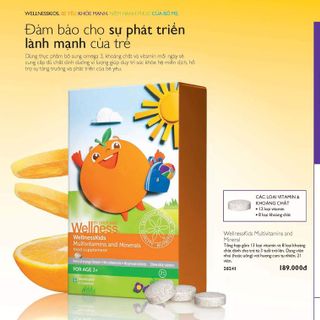 Thực phẩm bổ sung vitamin và khoáng chất tổng hơp cho trẻ em WellnessKids Oriflame 28241 giá sỉ