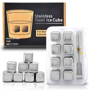 Đá lạnh không tan Scotch Rocks Silver Edition 8 viên Bạc