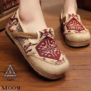 Giày thổ cẩm - thêu - vải thô