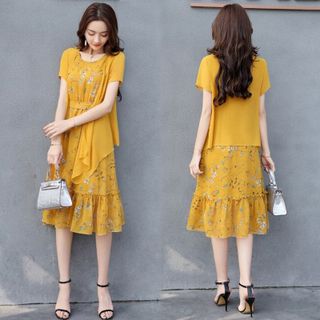 Đầm xòe dáng dài cột nơ eo Sunny