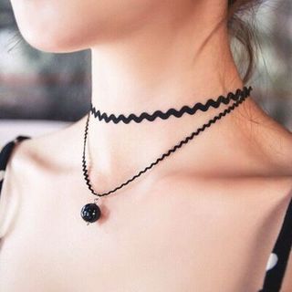 dây chuyền choker ren 2 tầng
