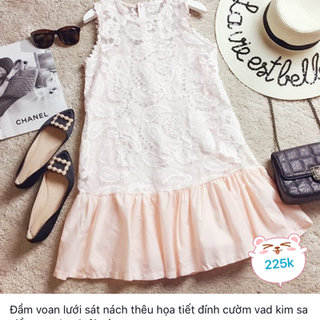 Đầm voan lưới sát nách