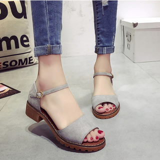 LOẠI I-GIÀY SANDAL ĐẾ VUÔNG CHẤT DA LỘN CỰC XINH