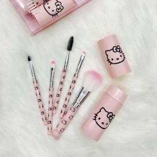 Bộ co trang điểm Hellokitty Pink 5 cây có hộp đựng cọ siêu dễ thương giá sỉ