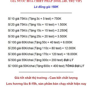 Bỏ Sỉ Nước Hoa giá sỉ