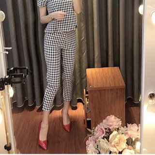 Bộ kẻ caro công sở hàng thiết kế