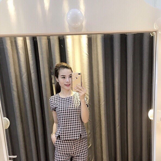 Bộ kẻ caro công sở hàng thiết kế