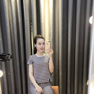 Bộ kẻ caro công sở hàng thiết kế