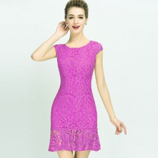 Đầm Ren Đuôi Cá Sunshine Tay Con Vàng
