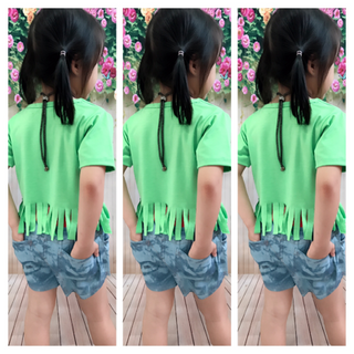 Quần jean hoa lai chéo bé gái
