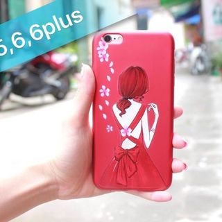 Ốp đỏ hình cô gái cho IP5 6 6P