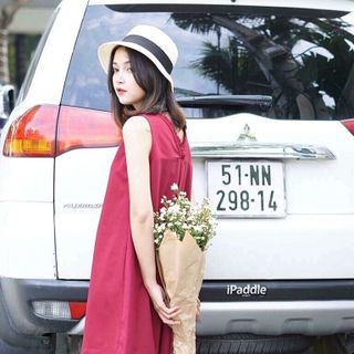 đầm suông đỏ đô