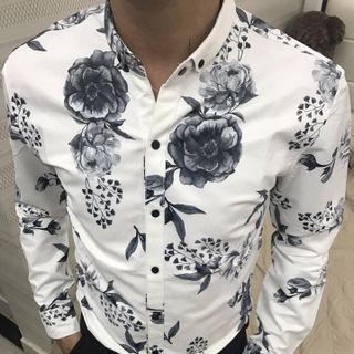 Áo sơ mi nam hoa thái