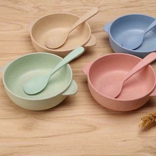Set chén muỗng ăn dặm cho bé - làm từ cây lúa mạch