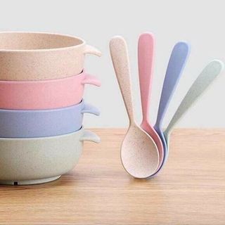 Set chén muỗng ăn dặm cho bé - làm từ cây lúa mạch