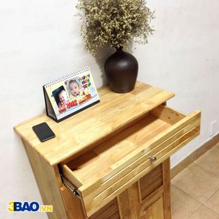 Tủ giày dép gỗ cao su 60 cm màu gỗ tự nhiên