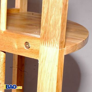Kệ góc gỗ cao su 38cm 4 tầng màu tự nhiên