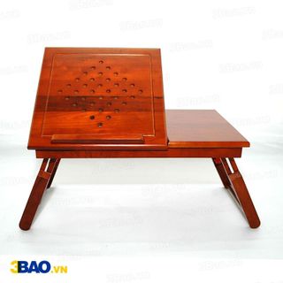Bàn gỗ laptop xếp gọn 53cm nâu cánh gián