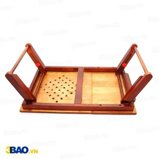 Bàn gỗ laptop xếp gọn 53cm nâu cánh gián