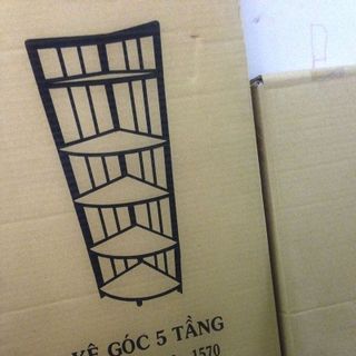 Kệ góc gỗ cao su 38cm 5 tầng màu tự nhiên