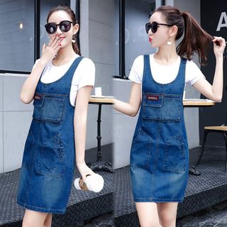 Đầm Jean Yếm Phối Túi Cách Điệu