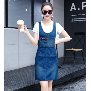 Đầm Jean Yếm Phối Túi Cách Điệu