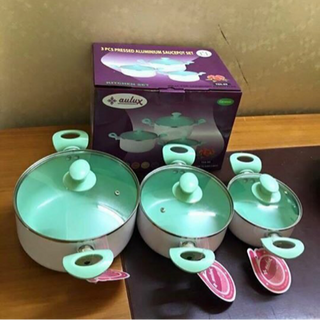 bộ nồi aulux tráng sứ