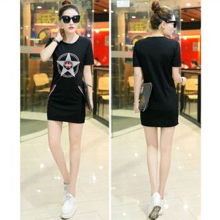 Đầm thun da cá Ngôi Sao Michigan đỏ có size XXXL
