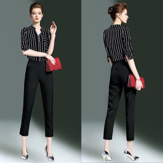 Set Bộ Công Sở Sọc Thời Trang