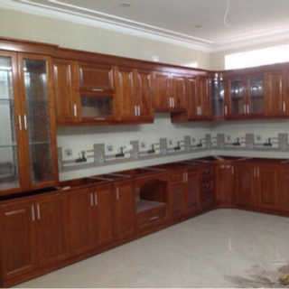 Tủ bếp gỗ xoan đào sồi Nga gỗ công nghiệp đẹp và hiện đại Sản và phân phối tại Làng nghề Tủ bếp Thanh Đa - Phúc Thọ - Hà nội
