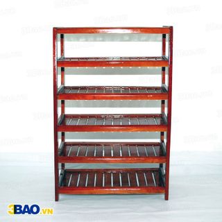 Kệ giày gỗ cao su 62cm 6 tầng màu nâu cánh gián