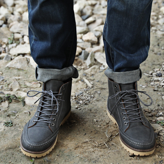 Giày Boot Nam Cổ Cao Màu Xám
