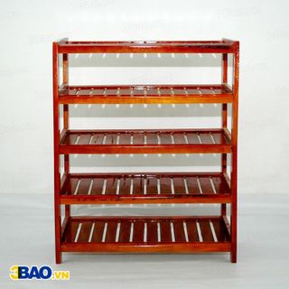 Kệ giày gỗ cao su 62cm 5 tầng màu nâu cánh gián