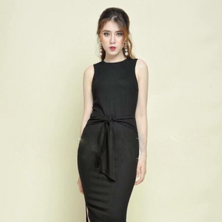 đầm cột nơ eo