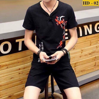 Bộ nam chữ tàu thêu hoa