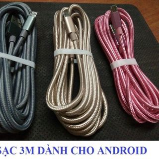 Dây sạc dài 3 mét dành cho Iphone và android