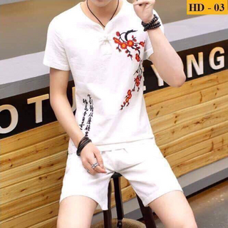Bộ nam chữ tàu thêu hoa