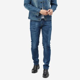 Áo khoác jean Titishop AKN445 màu xanh dương đính logo