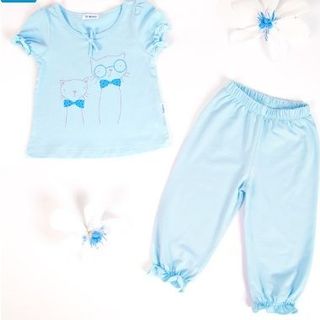Bộ thun bé gái Sleepy Soft Kitty